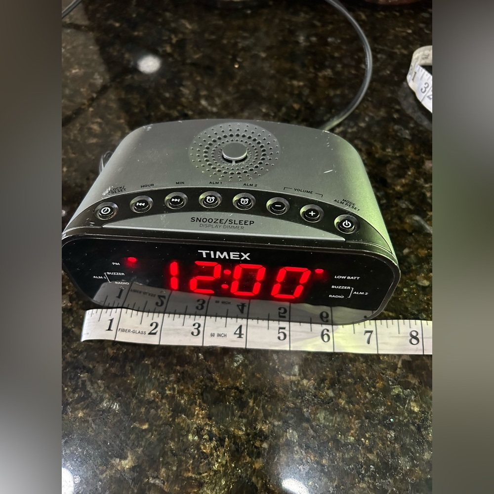 Timex Black Digital Clock with Red LED Display - Picture 2 of 6